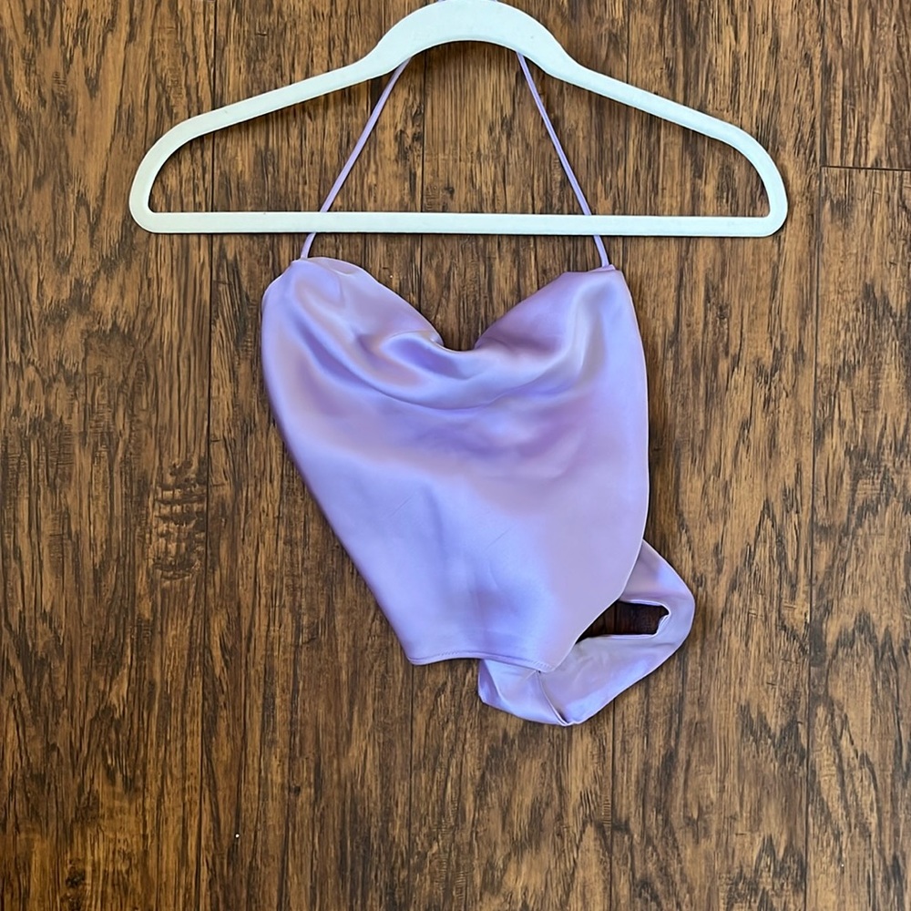 LIKE NEW Zara Satin Lavender Top Size XS - Picture 1 of 5